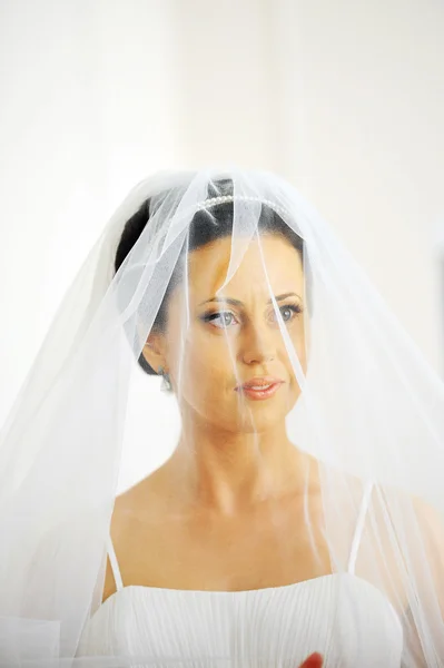 Portret van mooie bruid — Stockfoto