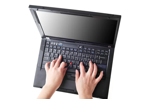 Nő és laptop — Stock Fotó