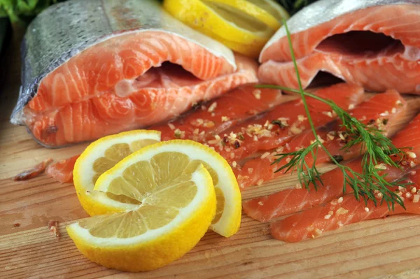 Pieces of salmon — Stock Photo, Image