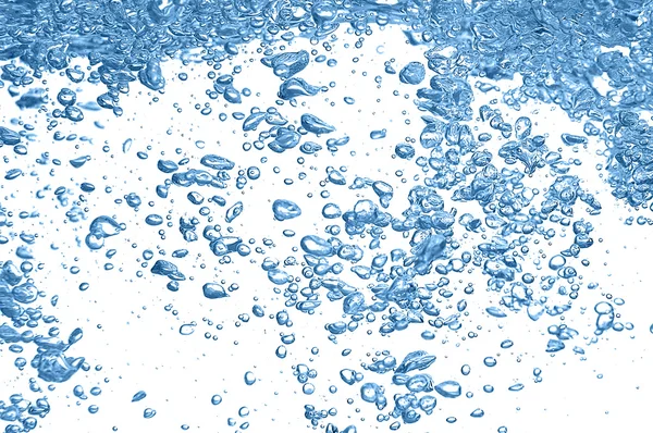 Bubbles in a blue water — Stock Photo, Image