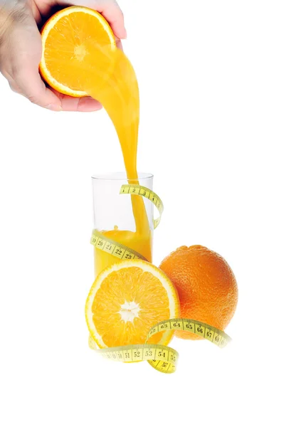 Vaso con zumo de naranja fresco — Foto de Stock