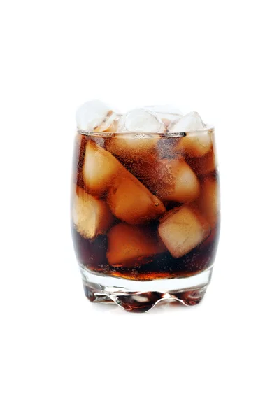 Glas with cola and ice — Stock Photo, Image