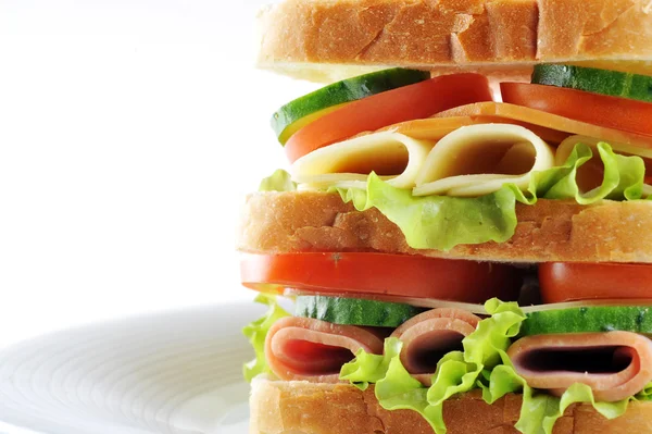 Бутерброд на тарілку — стокове фото