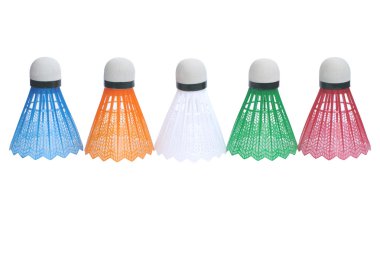 Five color shuttlecocks for badminton clipart