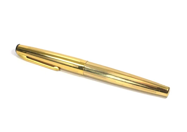 Pluma estilográfica de tinta chapada en oro de lujo — Foto de Stock