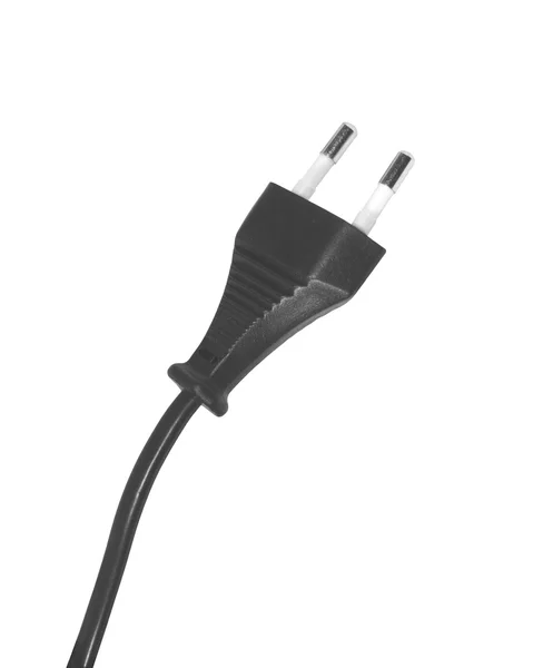 Black electrical plug isolated on white — Stock Photo, Image