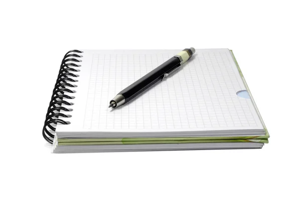 Cuaderno con lápiz mecánico —  Fotos de Stock