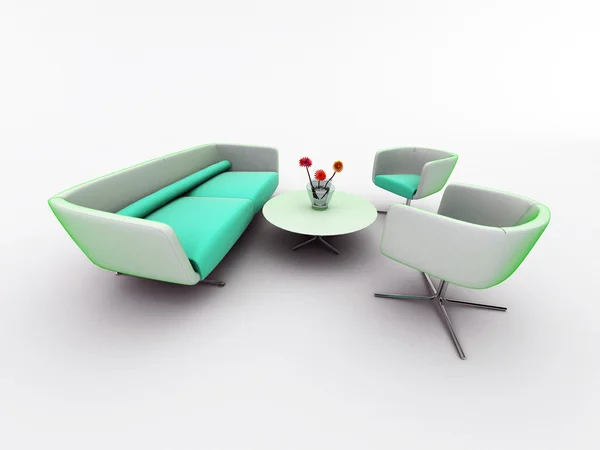 Colección de muebles aislados en blanco — Foto de Stock