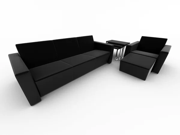 Collection de meubles isolés sur blanc — Photo