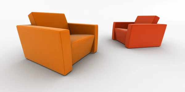 Дизайн інтер'єру крісла ізольовані на білому — стокове фото