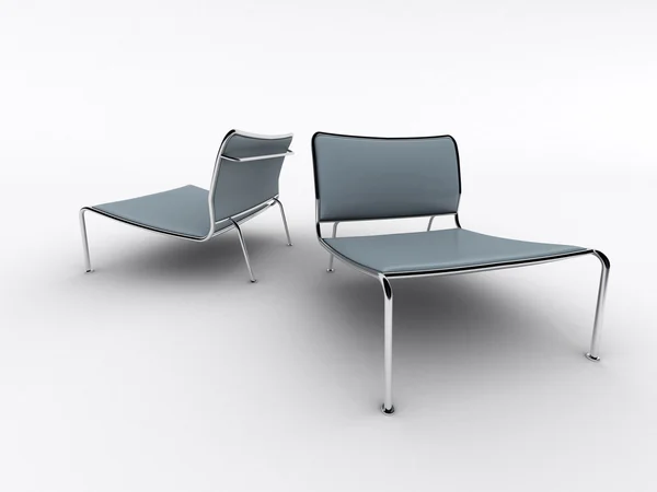 Chaises design d'intérieur isolées sur blanc — Photo