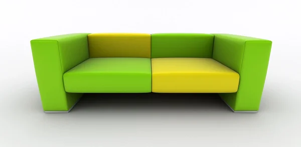 Sofá de diseño interior aislado en blanco — Foto de Stock