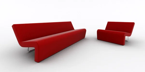 Fotele kanapa na białym tle — Zdjęcie stockowe