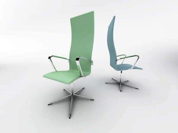 Chaises design d'intérieur isolées sur blanc — Photo