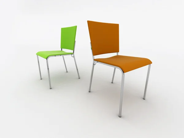 Cadeiras de design de interiores isoladas em branco — Fotografia de Stock