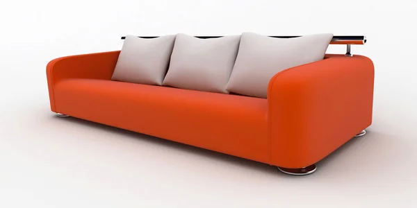 インテリア デザインのソファを白で隔離されます。 — ストック写真