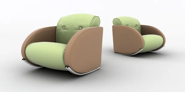 Beyaz izole iç tasarım koltuklar — Stok fotoğraf