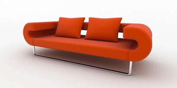 Inredning soffa isolerad på vit — Stockfoto