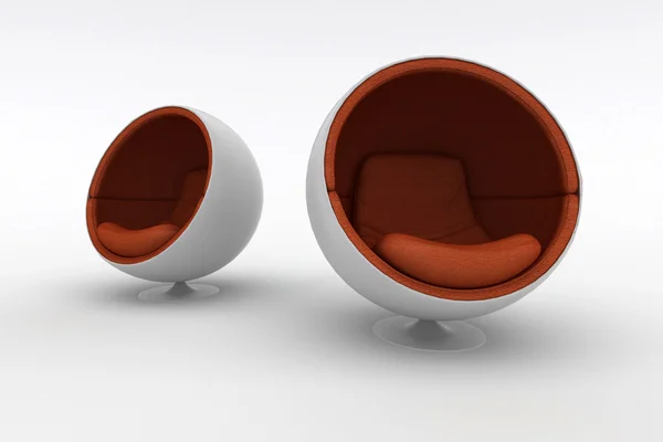 Interieur design stoelen geïsoleerd op wit — Stockfoto