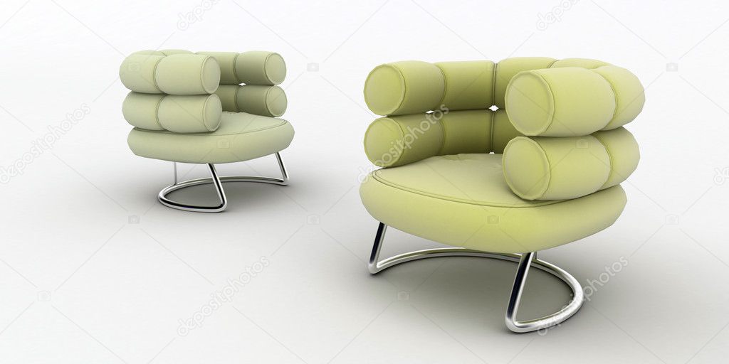 Interior design chairs isolated on white