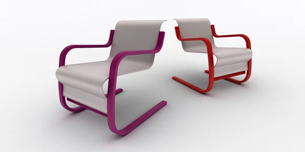 Innvendige konstruksjonsstoler isolert på hvite – stockfoto