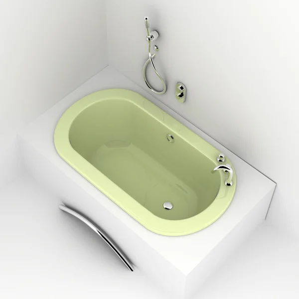 Small light green bathtub isolated on white — Stock Photo, Image