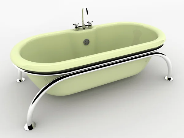 stock image Light green bathtub isolated on white