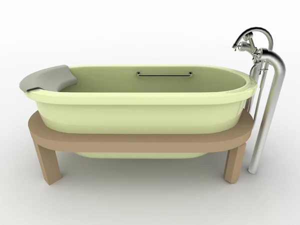 Light green bathtub isolated on white — Stock Photo, Image