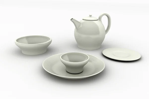 Nice tableware isolated on white — Stock Photo, Image