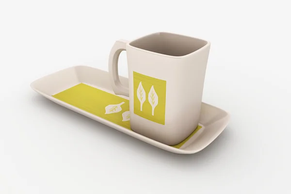 Taza de té de diseño aislado en blanco —  Fotos de Stock