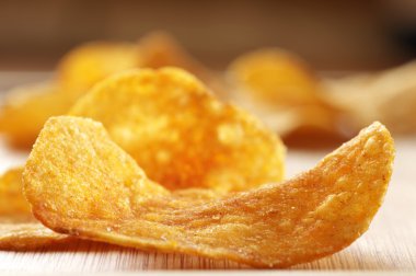 Potato chips close-up