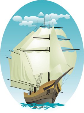 Sailing vessel clipart