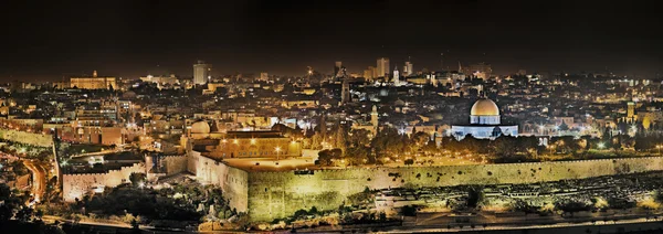 Jerozolima w nocy — Zdjęcie stockowe