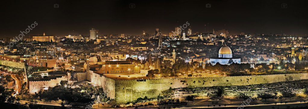 Jerusalem at night Royalty Free Stock Images