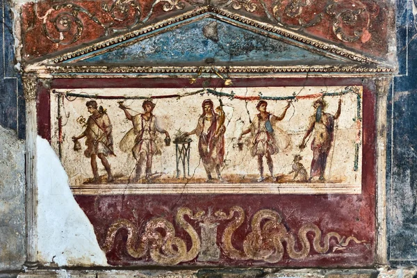 Lararium fresco, Pompeii — Stock Photo, Image