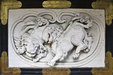 Lions Decorative bas-relief clipart