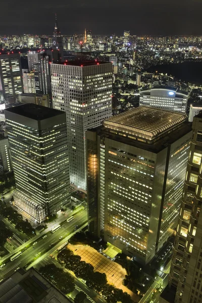 Grattacieli di Tokyo di notte — Foto Stock