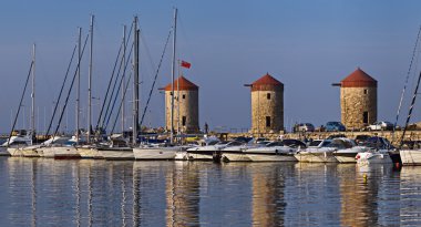 Wind Mills And Yachts clipart