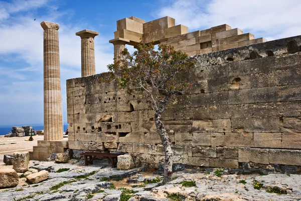 Athena templom lindia, lindos, Görögország — Stock Fotó