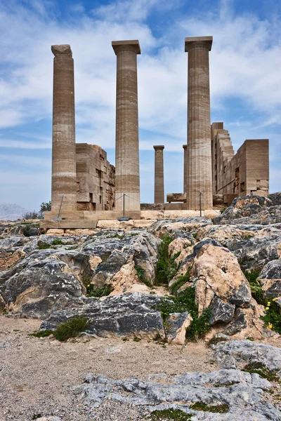 Athenatemplet lindia, lindos, Grekland — Stockfoto