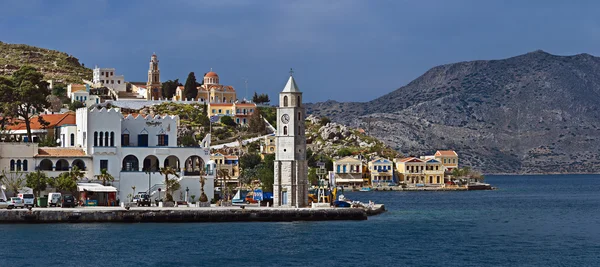 Symi, Yunanistan'ın panoramik manzarasını — Stok fotoğraf