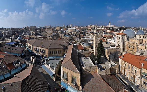Eski bir şehir Kudüs üzerinden panoramik görünüm — Stok fotoğraf