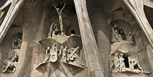 Passion fasádě Sagrada Familia Stock Obrázky