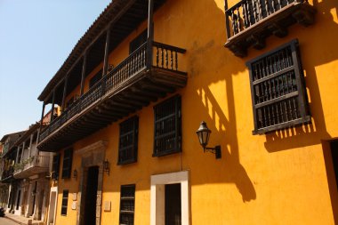 Street of Cartagena de Indias, Colombia clipart
