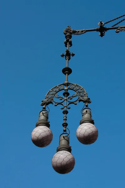 Streetlight modernist Barcelona — Stock Photo, Image