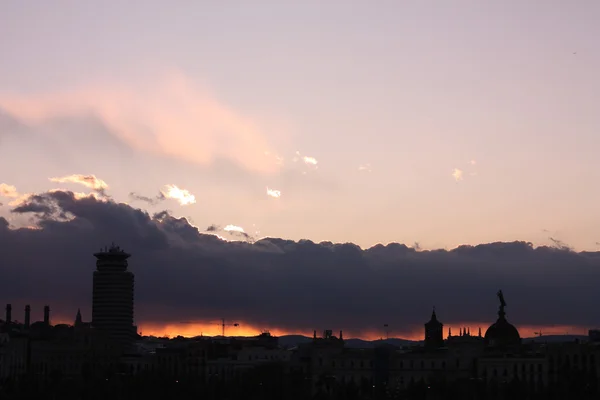 Sunset. Barcelona skyline — Stock Photo, Image