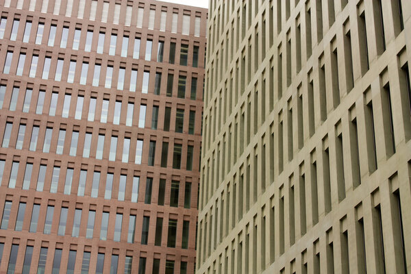 Perspectives on facade of building. Photo background