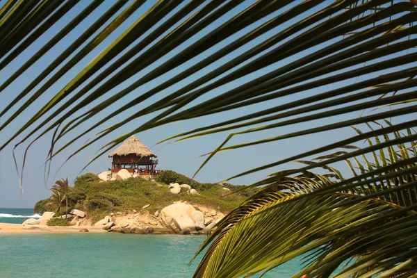 stock image Hut On A Caribbean Beach. Tayrona National Park. Colombia.