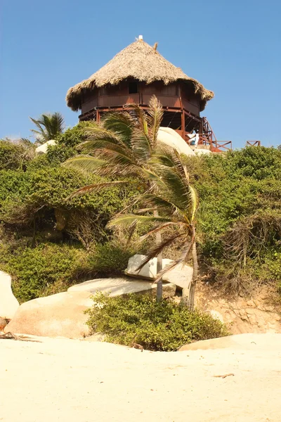 stock image Hut On A Caribbean Beach. Tayrona National Park. Colombia.