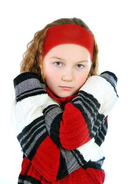 一件毛衣的女孩 — 图库照片